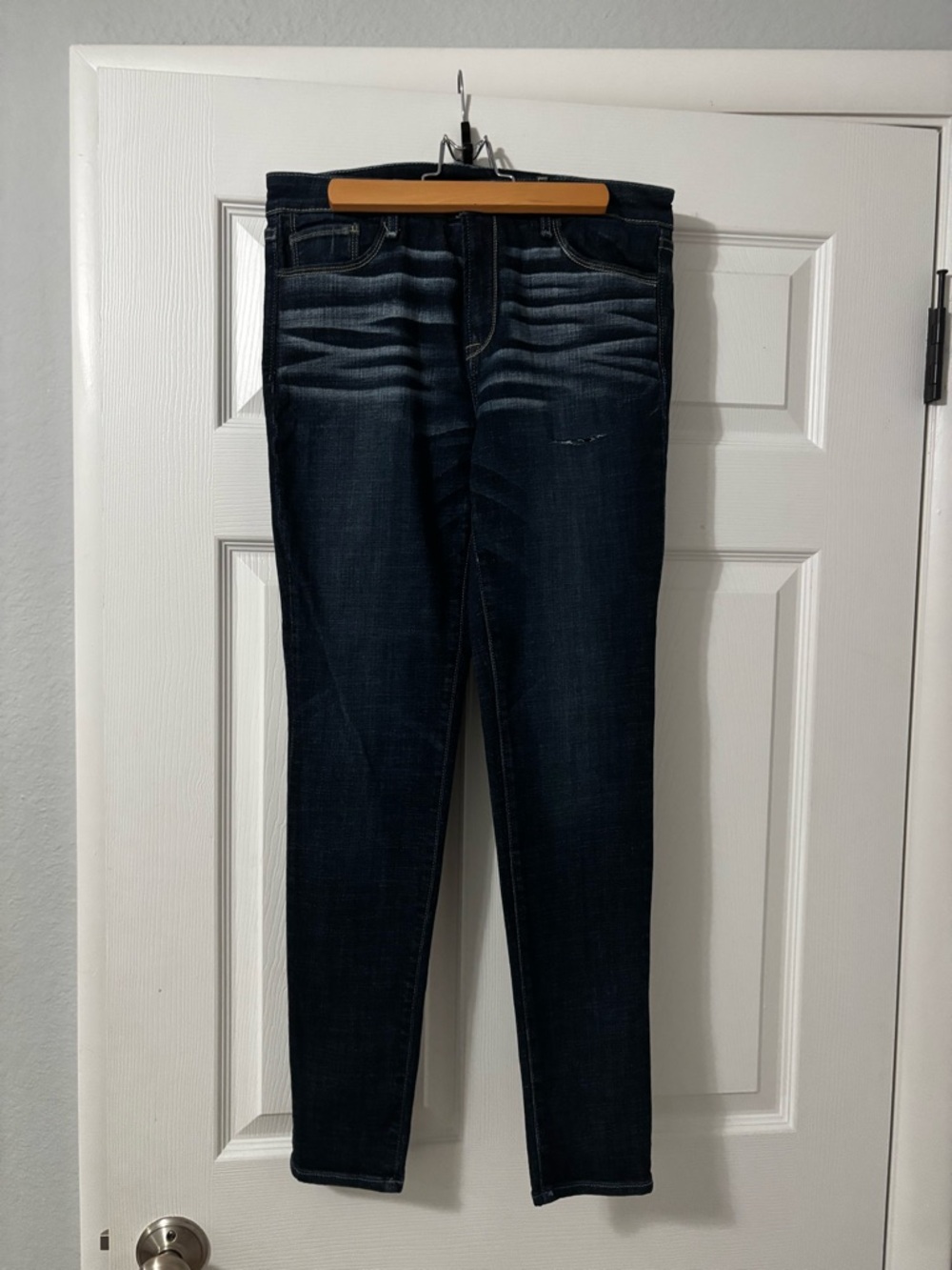 American Eagle Dark Wash Skinny Jeggings, Short - Dark Blue Denim